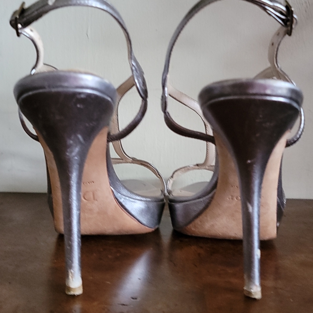 Christian Dior Silver Strappy Heels - Picture 4 of 13